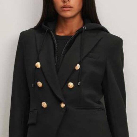 NWT Veronica Beard Hoodie Dickey Black Drawstring Dickey Current NWT 175 Black - Picture 2 of 3